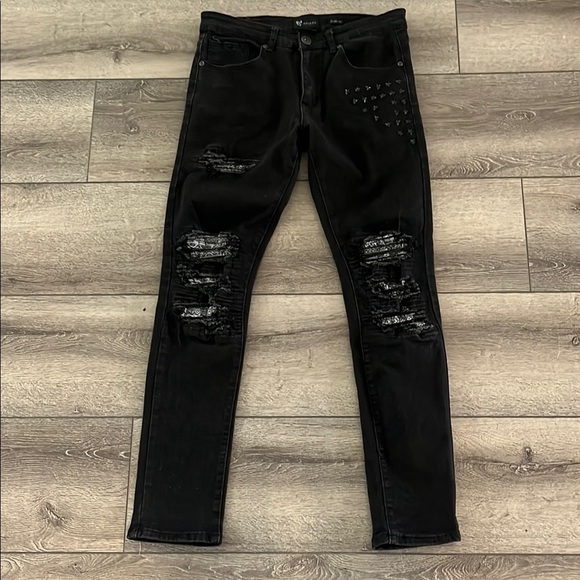 Waimea Black Wash Denim Skinny Stretch Fit Jeans 30 - Picture 2 of 8